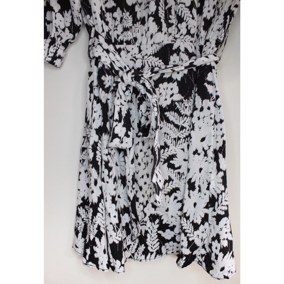 Zara NWT Floral Buttoned & Belted Mini Dress Small - Picture 6 of 9